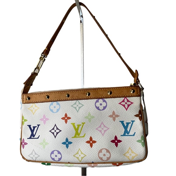 Louis Vuitton x Takashi Murakami White Multicolour Monogram Pochette - Picture 2 of 11